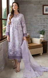 3-piece Unstitched Printed Lawn Embroidered Patch Work Dress for Women’s