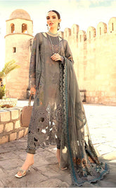 3-piece Unstitched Cotton Embroidered Scifflie Work Dress for Women’s