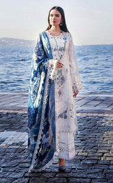 3-piece Unstitched Cotton Chikankari Embroidered Dress for Women’s