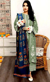 3-piece Unstitched Heavy Dhanak Embroidered Dress for Women’s (Women's Winter Clothing)