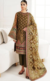 3-piece Unstitched Chiffon Embroidered & Sequence Luxury Party Wear Dress for Women’s