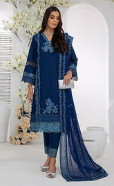 3-piece Unstitched Heavy Dhanak Embroidered Dress for Women’s (Women's Dhanak Collection)