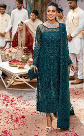 3-piece Unstitched Luxury Organza Full Embriodered Dress for Women’s