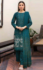 3-piece Unstitched Slub Viscose Embroidered Dress for Women’s (Women's Clothing)