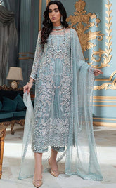 3-piece Unstitched Net Embroidered with Sequence Dress Luxury for Women’s