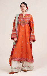 3-piece Unstitched Dhanak Embroidered Dress for Women’s (Winter Collection)