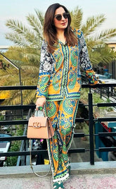 3-piece Unstitched Digital Printed Shamooz Silk Dress for Women’s