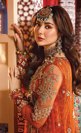 3-piece Unstitched Net Maxi Embroidered with Handwork Embellished Dress for Women's (Women's Clothing)