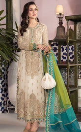 3-piece Unstitched Chiffon Embroidered and Sequence Party Wear Dress for Women’s