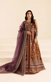 Unstitched Net Frock with Shamose Silk Trouser for Women’s