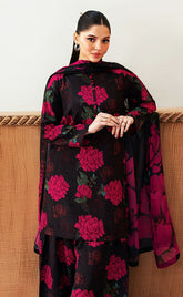 3-piece Unstitched Swiss Monal Lawn Dress & Silk Dupatta for Women’s