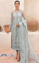 3-piece Unstitched Organza Embroidered Dress for Women’s