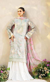 3-piece Unstitched Chikankari Lawn Embroidered Patch Work Dress for Women’s