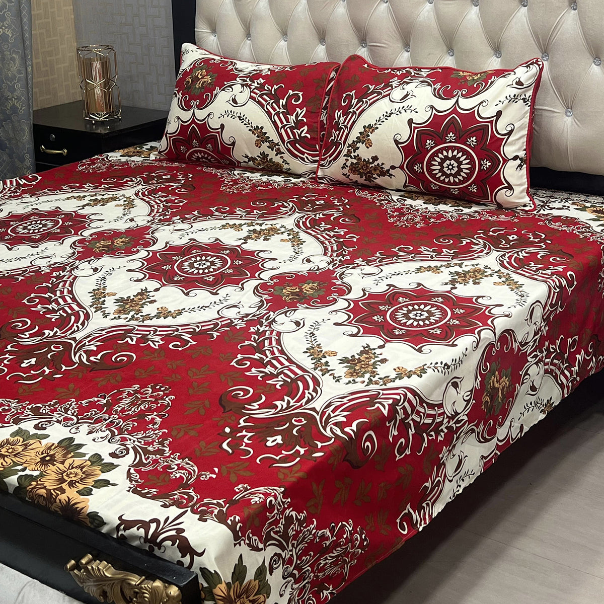 3-Piece Full Printed Cotton Bedsheet - King