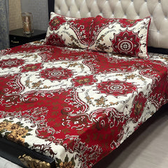 3-Piece Full Printed Cotton Bedsheet - King