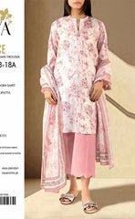 3-piece Unstitched Tana Dora Lawn Dress for Women’s