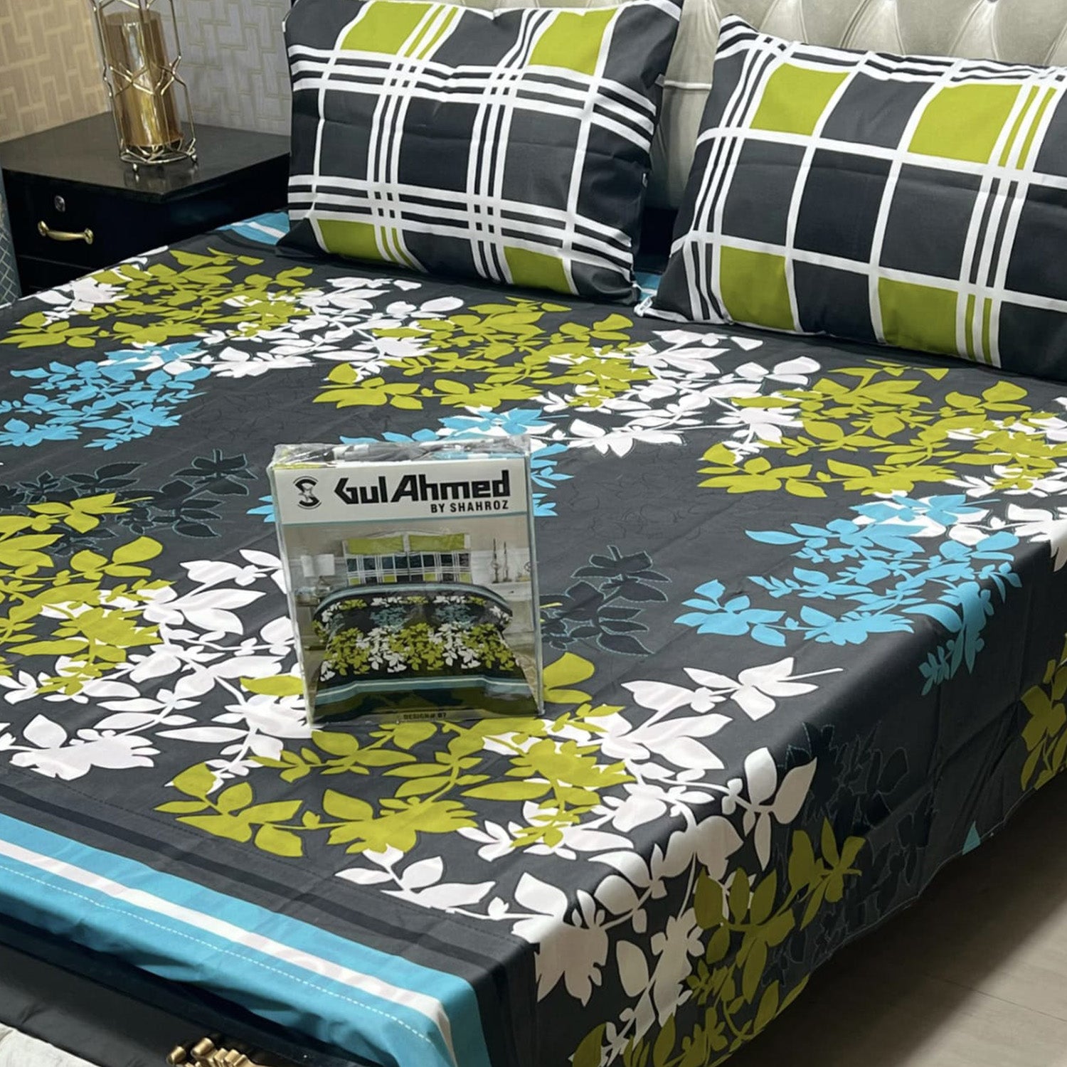 3-Piece Full Printed Cotton Mix Bedsheet - King