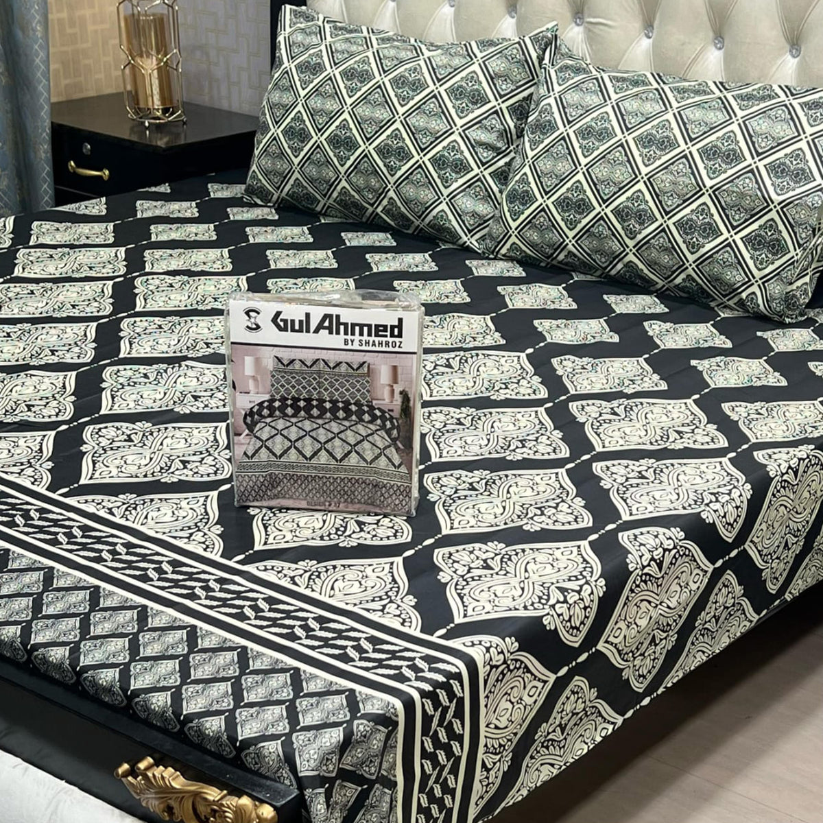 3-Piece Full Printed Cotton Mix Bedsheet - King