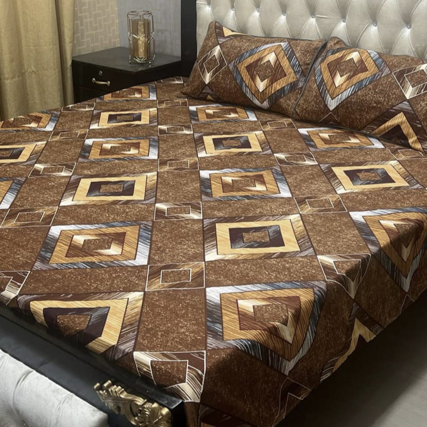 3-Piece Full Printed Cotton Bedsheet - King