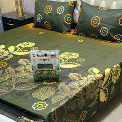 3-Piece Full Printed Cotton Mix Bedsheet - King
