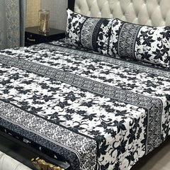 3-Piece Full Printed Cotton Bedsheet - King