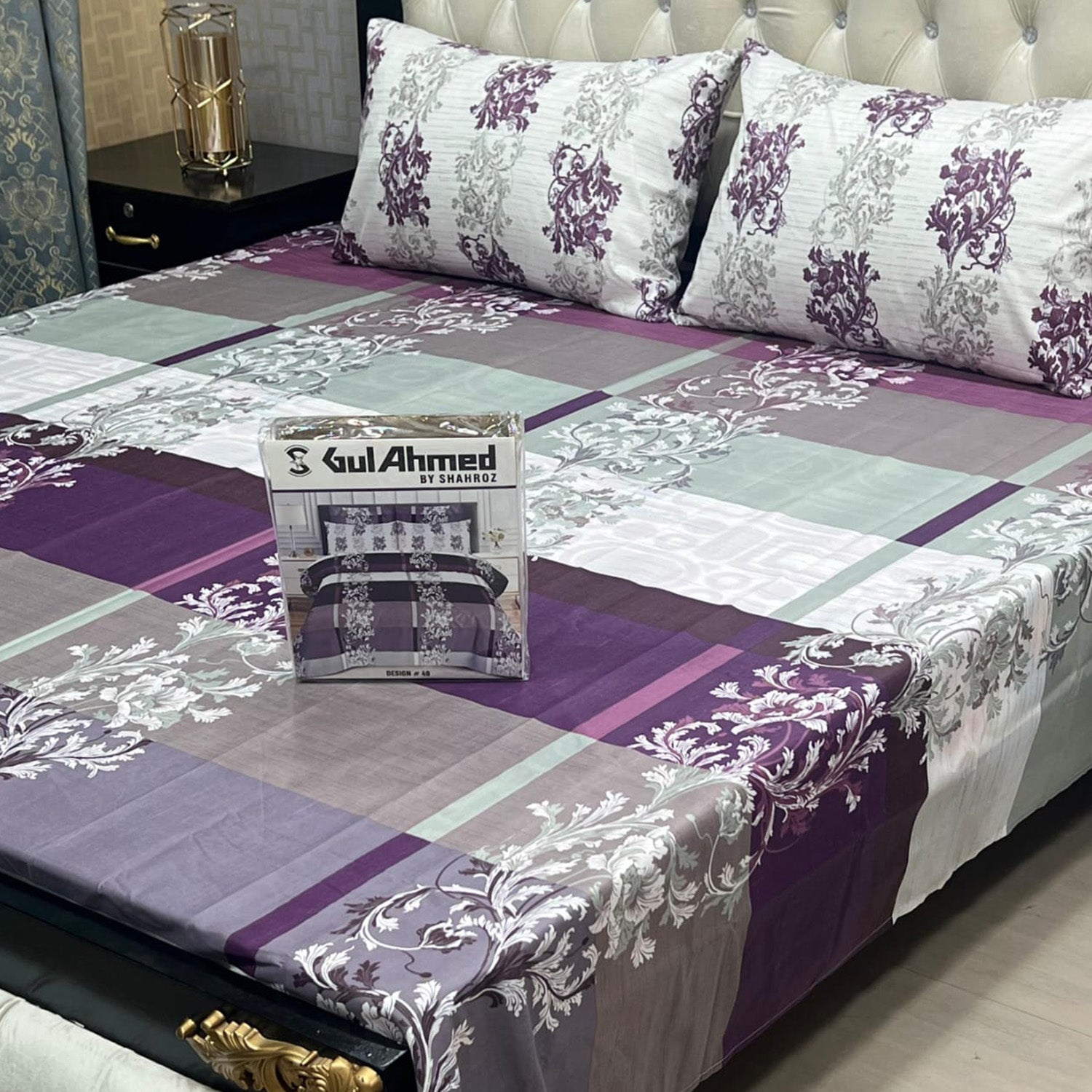 3-Piece Full Printed Cotton Mix Bedsheet - King