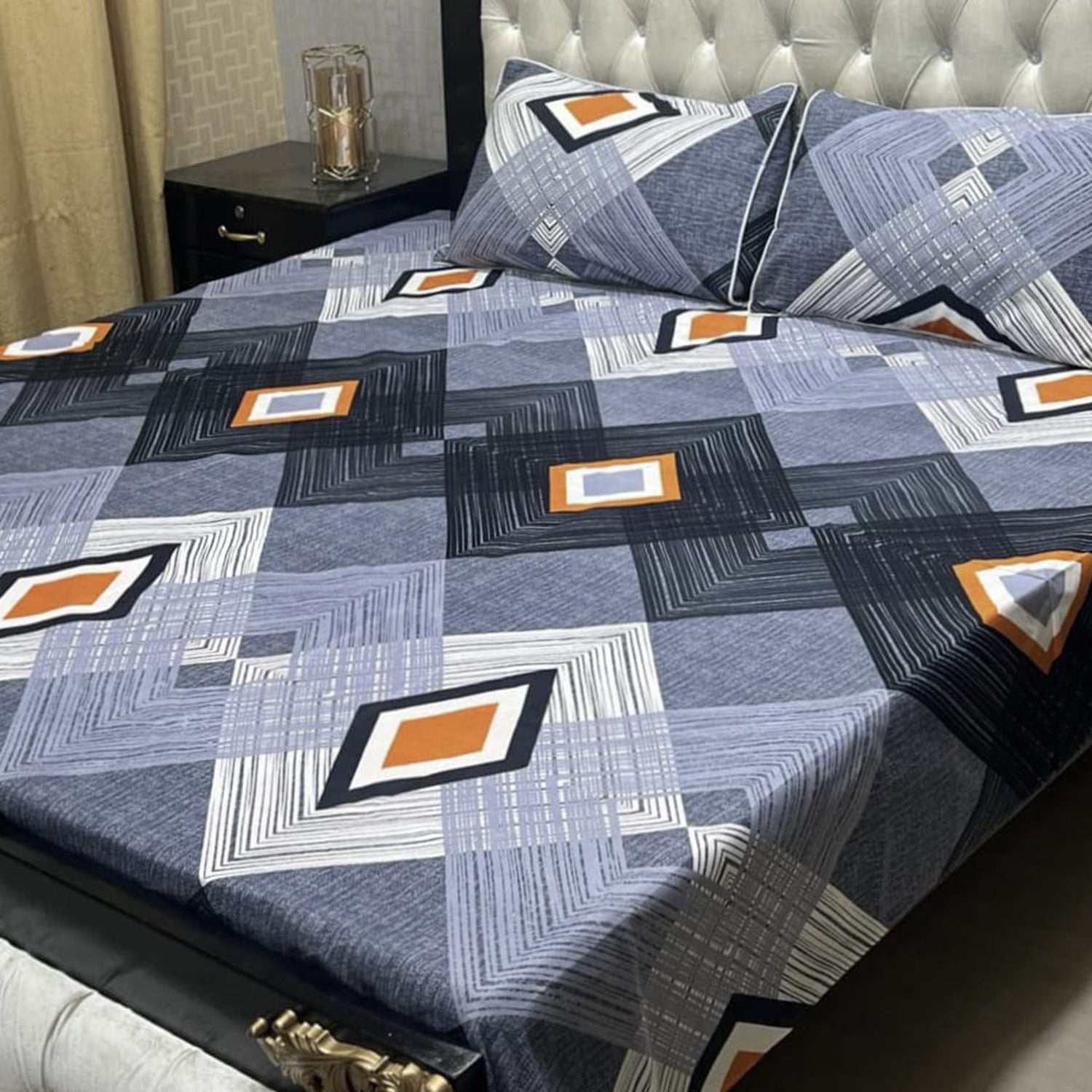 3-Piece Full Printed Cotton Bedsheet - King