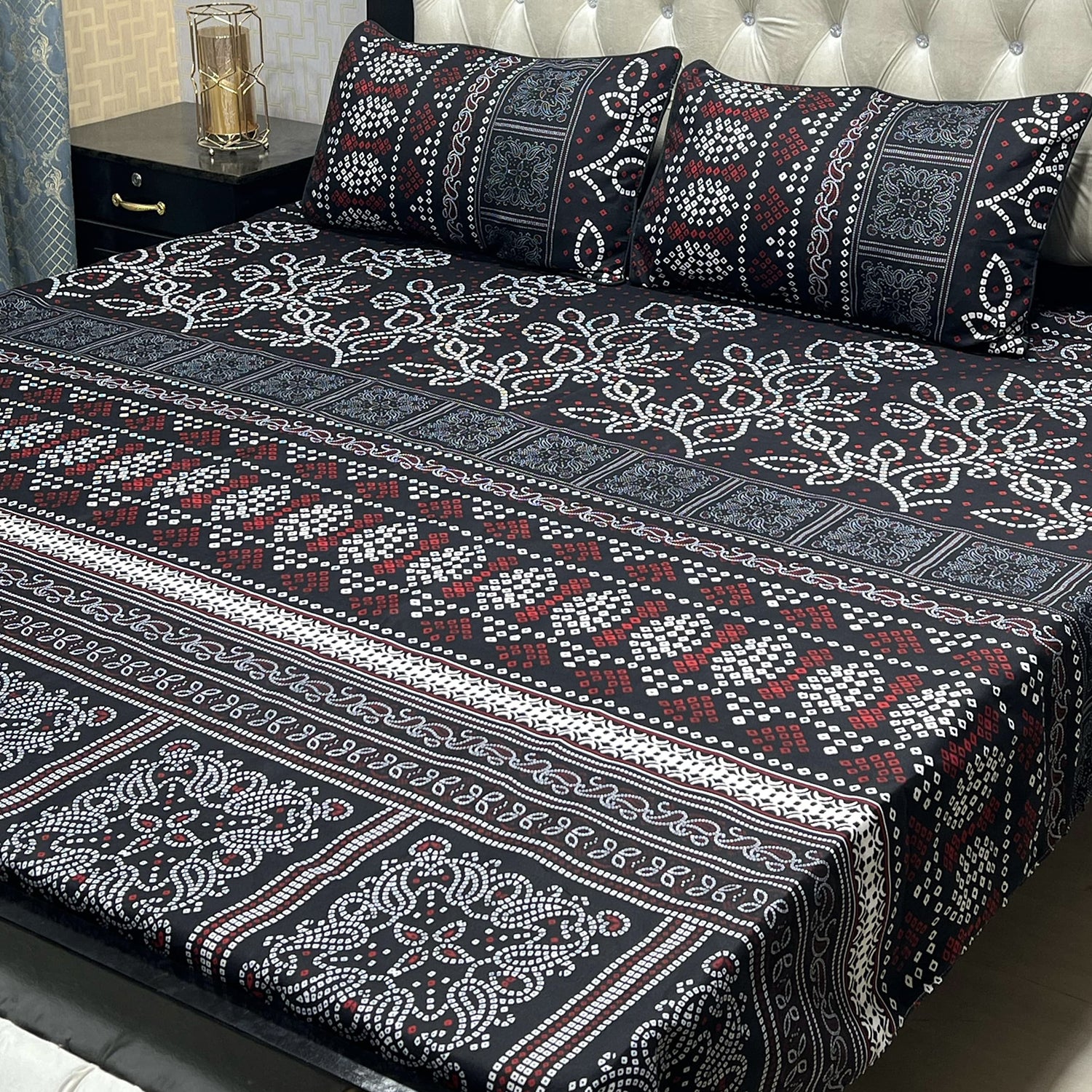 3-Piece Full Printed Cotton Bedsheet - King