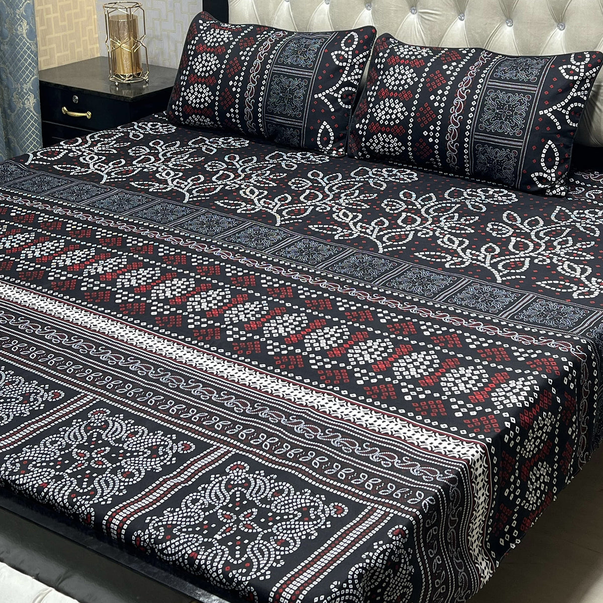 3-Piece Full Printed Cotton Bedsheet - King