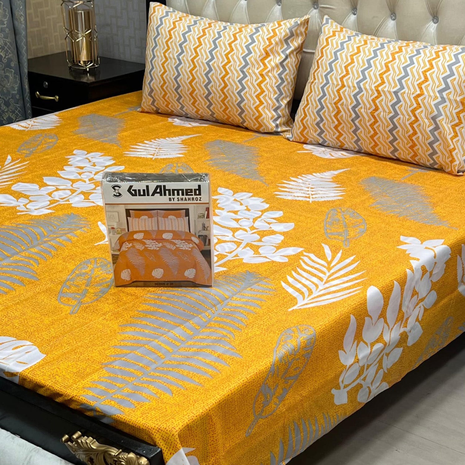 3-Piece Full Printed Cotton Mix Bedsheet - King