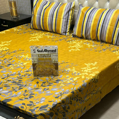 3-Piece Full Printed Cotton Mix Bedsheet - King