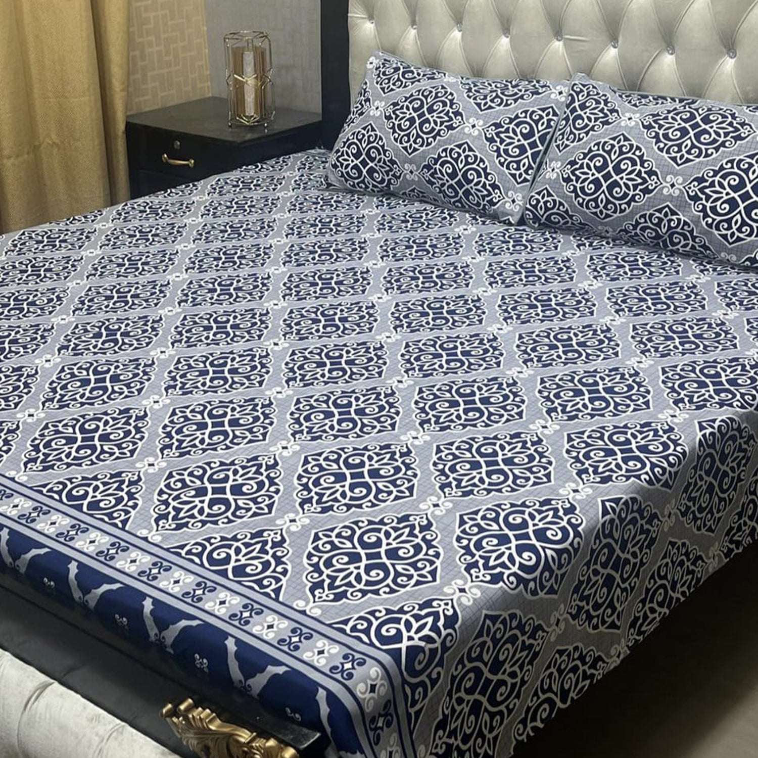 3-Piece Full Printed Cotton Bedsheet - King