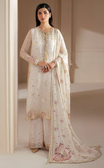 3-piece Unstitched Chiffon Fully Heavy Embroidery with Back Border for Women's