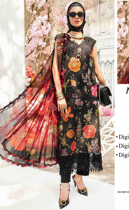 3-piece Unstitched Over All Printed Lawn Dress for Women’s