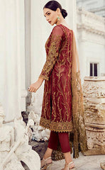 3-piece Unstitched Heavy Chiffon Embroidered Dress for Women’s (Women's Clothing)