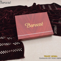 Pure Micro Velvet with Hand Made Cutwork Shawl for Women's (Winter Collection)