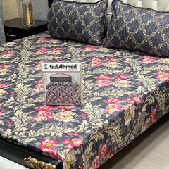 3-Piece Full Printed Cotton Mix Bedsheet - King