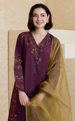 3-piece Unstitched Airjet Dhanak Embroidered Dress for Women’s