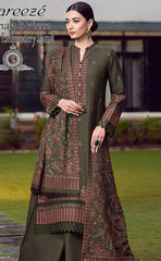 3-piece Unstitched Dhanak Embroidered Dress with Neck Patch for Women’s (Women's Winter Clothing)