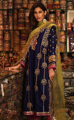 3-piece Unstitched Chiffon Embroidered with Net Dupatta and Malai Trouser Dress for Women’s