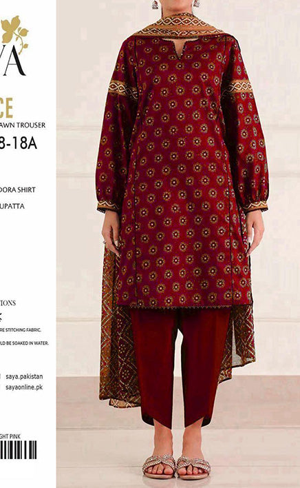 3-piece Unstitched Tana Dora Lawn Dress for Women’s