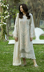 3-piece Unstitched Chikankari Embroidered Lawn Cotton Dress for Women’s