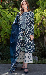 3-piece Unstitched Digital Printed Slub Khaddar with Heavy Patches Daman for Women’s (Women's Clothing)