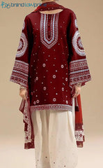 3-piece Unstitched Dhanak Fully Heavy Embroidered Dress for Women’s (Women's Clothing)