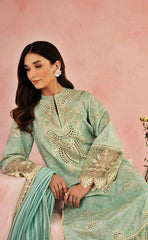 3-piece Unstitched Chikankari Lawn Embroidered Patch Work Dress for Women’s