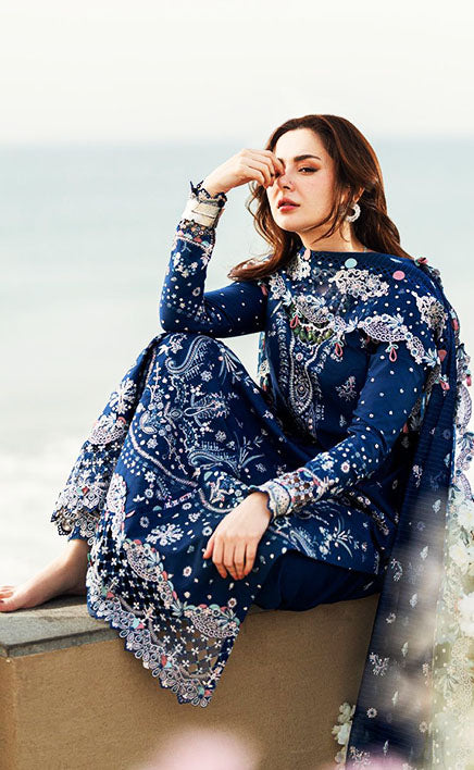 3-piece Unstitched Chikankari Embroidered Lawn Cotton Dress for Women’s