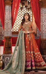 3-piece Unstitched Net Maxi Embroidered with Handwork Embellished Dress for Women's (Women's Clothing)