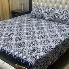 3-Piece Full Printed Cotton Bedsheet - King