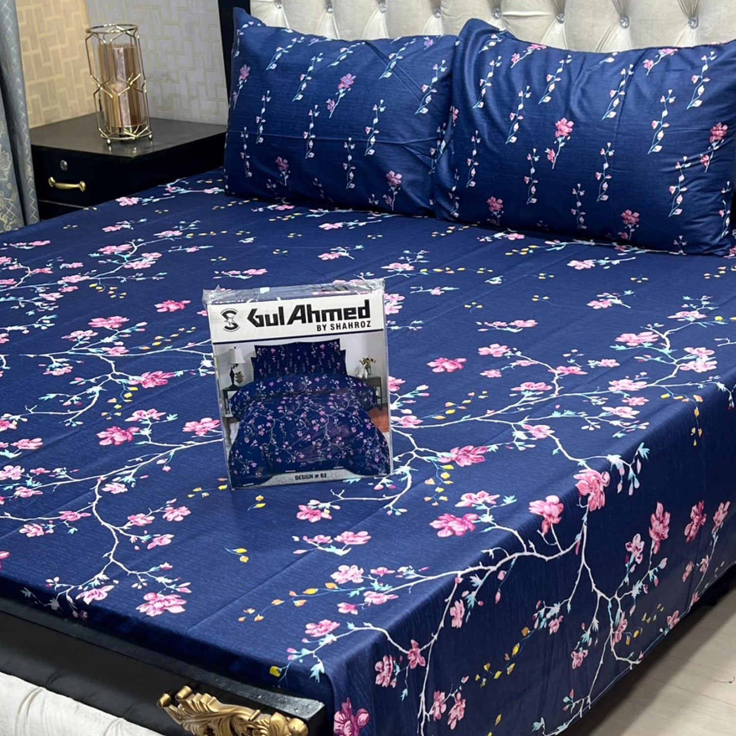 3-Piece Full Printed Cotton Mix Bedsheet - King