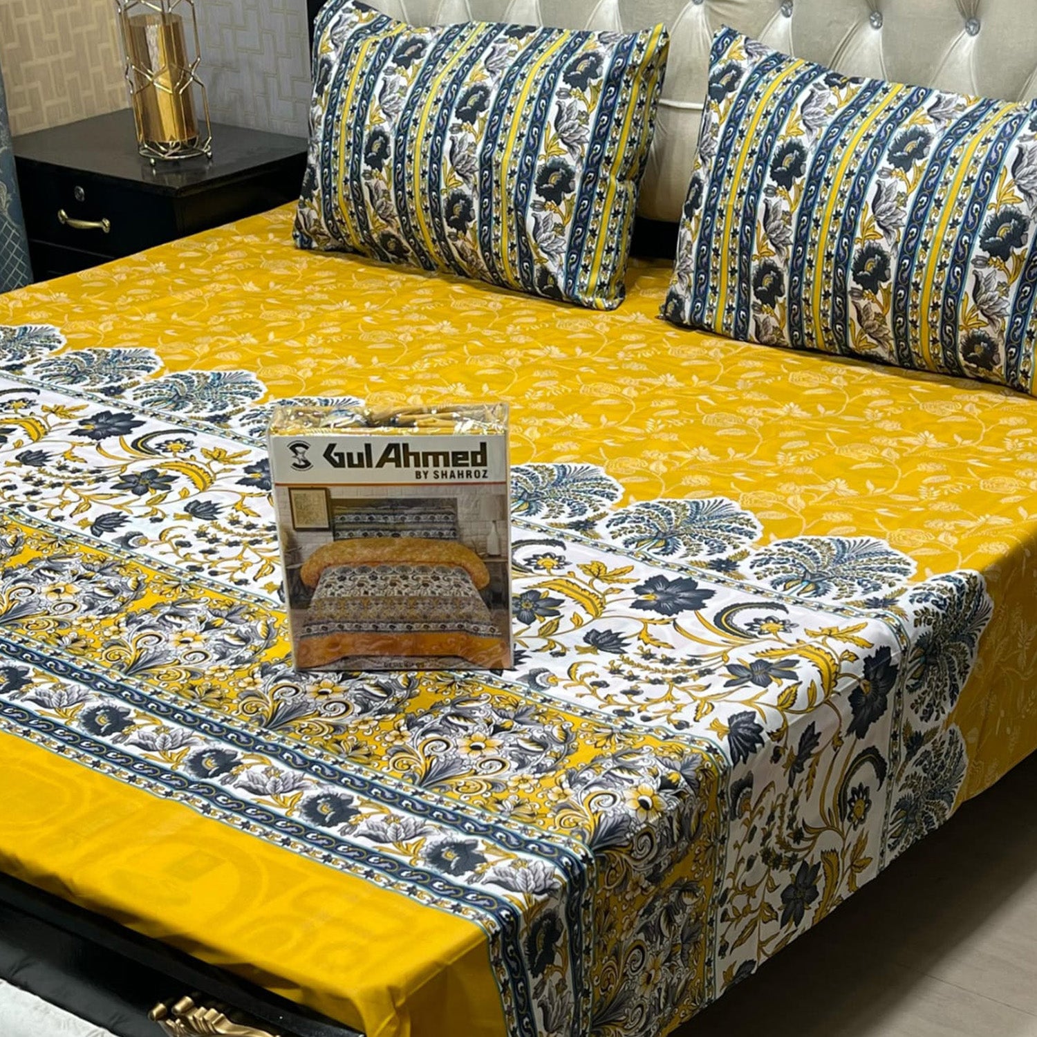 3-Piece Full Printed Cotton Mix Bedsheet - King